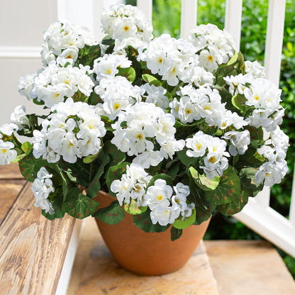 Artificial Geranium Fake Flowers for Outdoors Decoration, 6 Bundles Silk Geraniums Pink Flower UV Resistant Look Real Faux Plants for Outside Planter Front Door Garden Porch Patio Balcony Yard Home