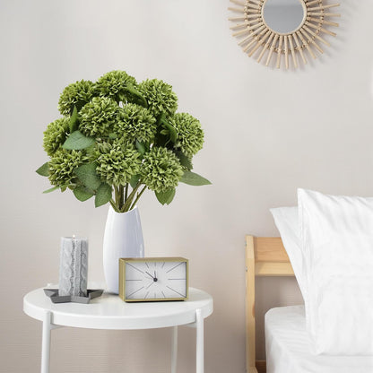 12Pcs Artificial Chrysanthemums Flowers Ball Silk Fall Chrysanthemums Fake Mums for Indoor Outdoors Garden Home Wedding Bouquet Spring Summer Decor(White)