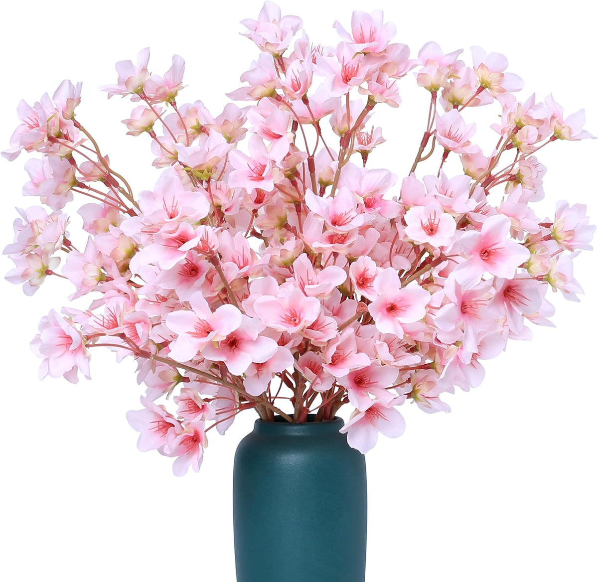 Artificial Cherry Blossom Branches Decor Fake Flowers Silk Spring Faux Flowers 16" Peach Bouquet for Home Wedding Bedroom Japanese Decoration DIY Table Centerpiece Arrangement(Pink)