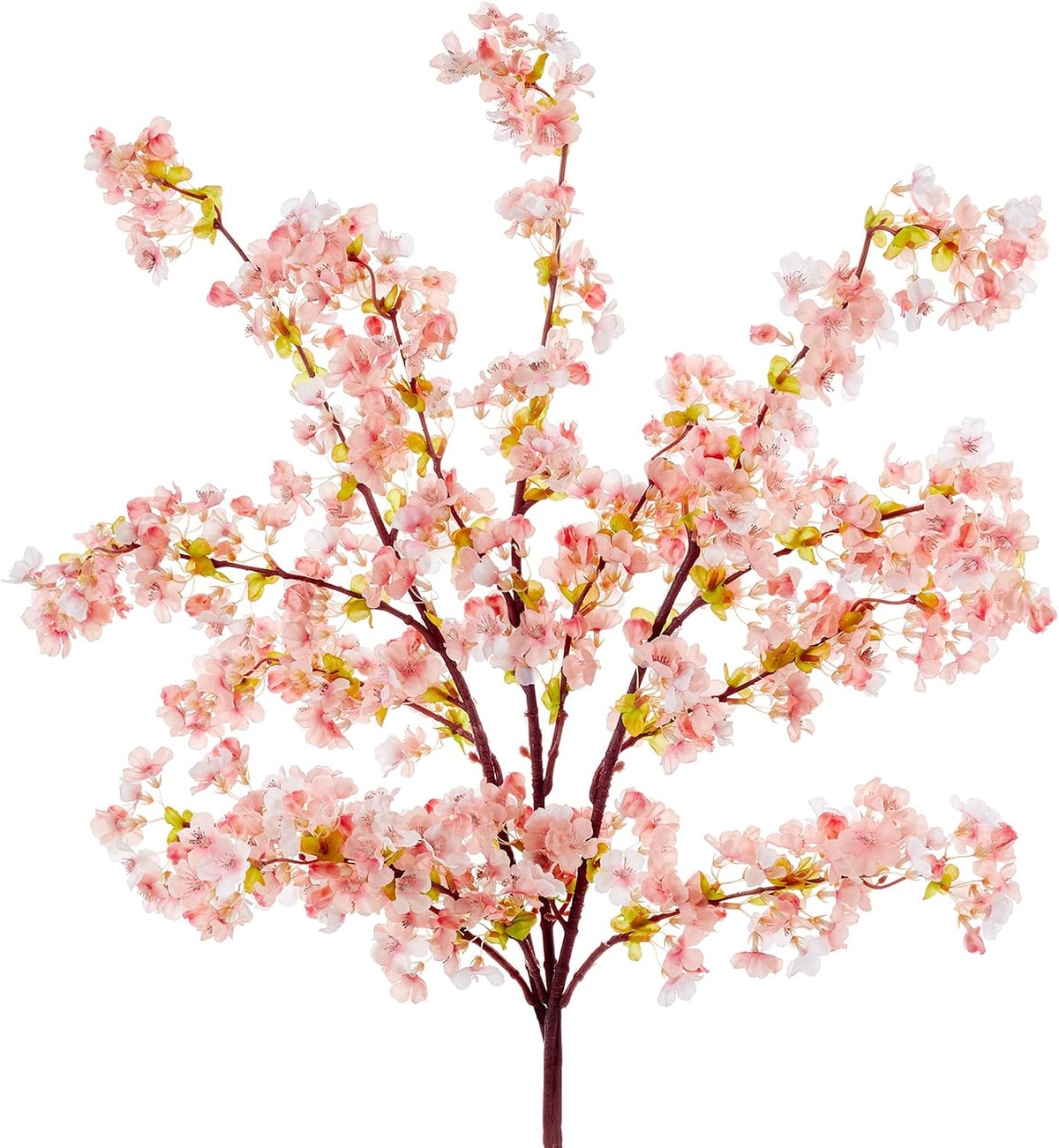 Artificial Cherry Blossom Branches Decor Fake Flowers Silk Spring Faux Flowers 16" Peach Bouquet for Home Wedding Bedroom Japanese Decoration DIY Table Centerpiece Arrangement(Pink)
