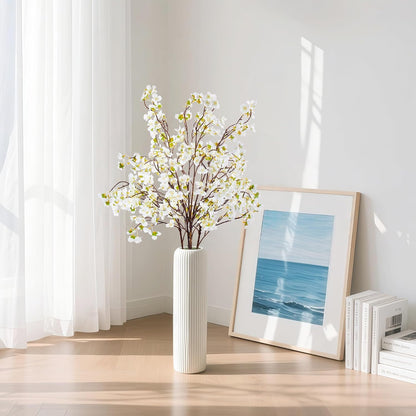 Artificial Cherry Blossom Branches Decor Fake Flowers Silk Spring Faux Flowers 16" Peach Bouquet for Home Wedding Bedroom Japanese Decoration DIY Table Centerpiece Arrangement(Pink)