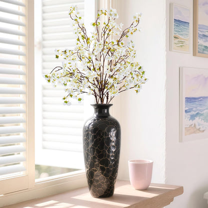 Artificial Cherry Blossom Branches Decor Fake Flowers Silk Spring Faux Flowers 16" Peach Bouquet for Home Wedding Bedroom Japanese Decoration DIY Table Centerpiece Arrangement(Pink)