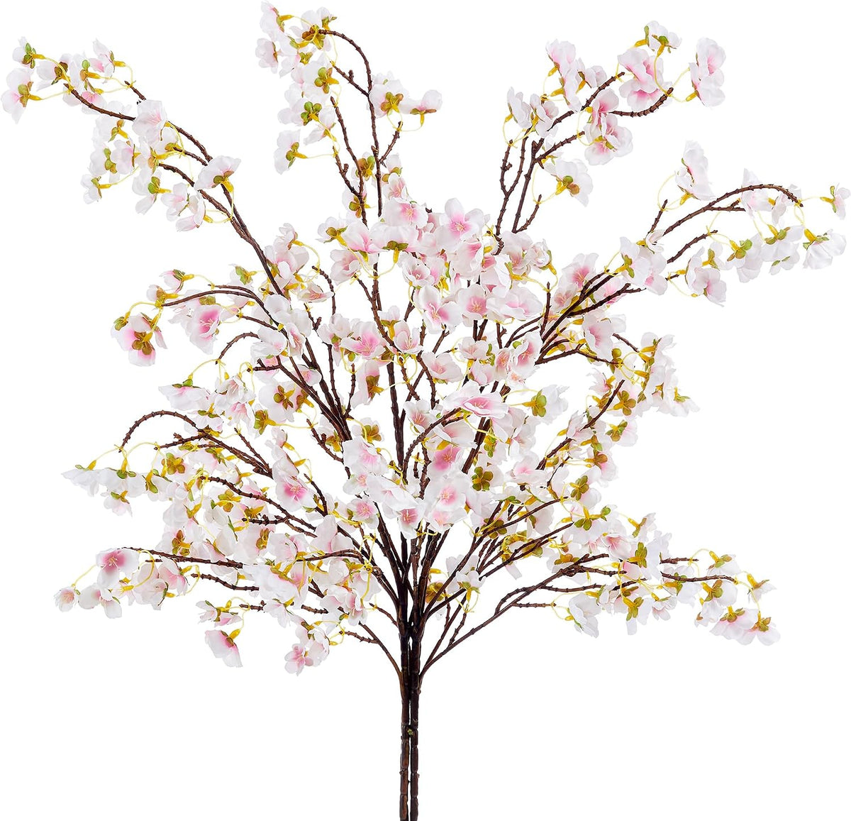 Artificial Cherry Blossom Branches Decor Fake Flowers Silk Spring Faux Flowers 16" Peach Bouquet for Home Wedding Bedroom Japanese Decoration DIY Table Centerpiece Arrangement(Pink)