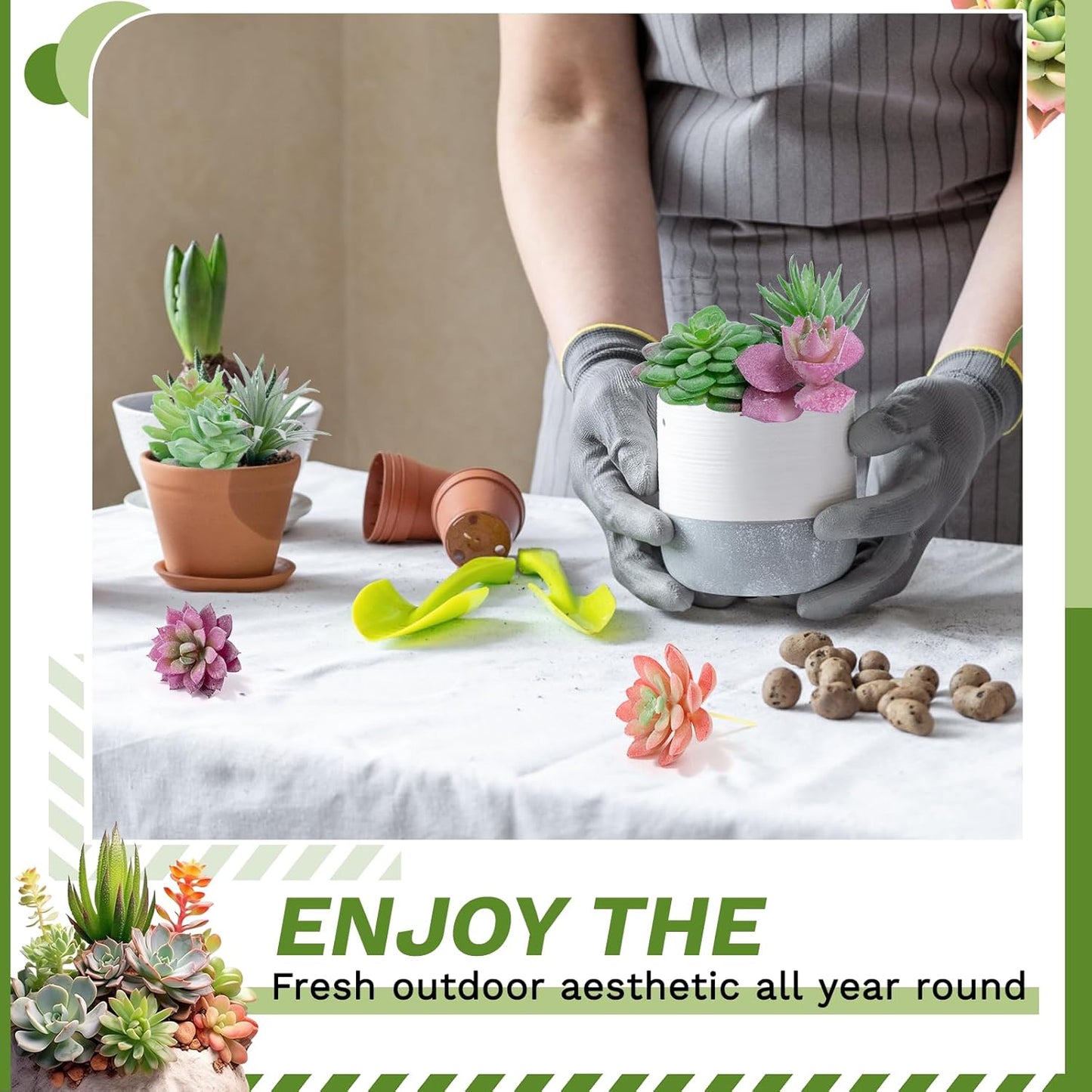 12 Pack Realistic Flocked Artificial Succulents, Faux Plastic Succulents Mini Fake Plants for DIY Craft, Home Decor, Garden & Office Floral Arrangements (Unpotted, PVC, Lifelike Details)