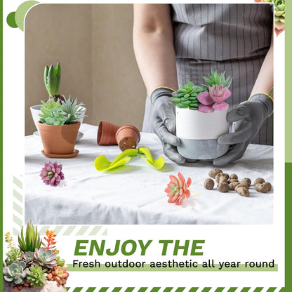 12 Pack Realistic Flocked Artificial Succulents, Faux Plastic Succulents Mini Fake Plants for DIY Craft, Home Decor, Garden & Office Floral Arrangements (Unpotted, PVC, Lifelike Details)