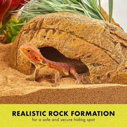 Rock Den, Naturalistic Rock Décor, Ideal Hideaway for Snakes, Skinks, Geckos, Bearded Dragons, Medium