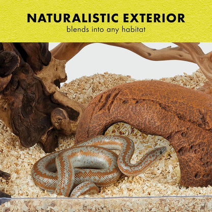 Rock Den, Naturalistic Rock Décor, Ideal Hideaway for Snakes, Skinks, Geckos, Bearded Dragons, Medium