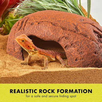 Rock Den, Naturalistic Rock Décor, Ideal Hideaway for Snakes, Skinks, Geckos, Bearded Dragons, Medium