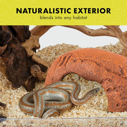 Rock Den, Naturalistic Rock Décor, Ideal Hideaway for Snakes, Skinks, Geckos, Bearded Dragons, Medium