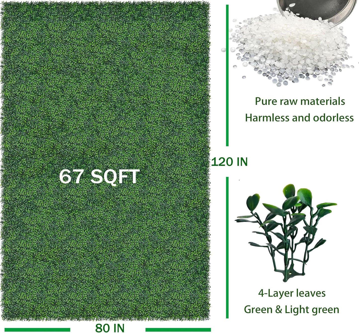 ODTORY Artificial Ivy Privacy Screen Fence Panel, Green 40 X 120 in | UV-Anti Faux Greenery Backdrop, Fake Vine Leaf Hedges Background, Patio/Balcony/Garden/Backyard, Indoor Outdoor Green Decor