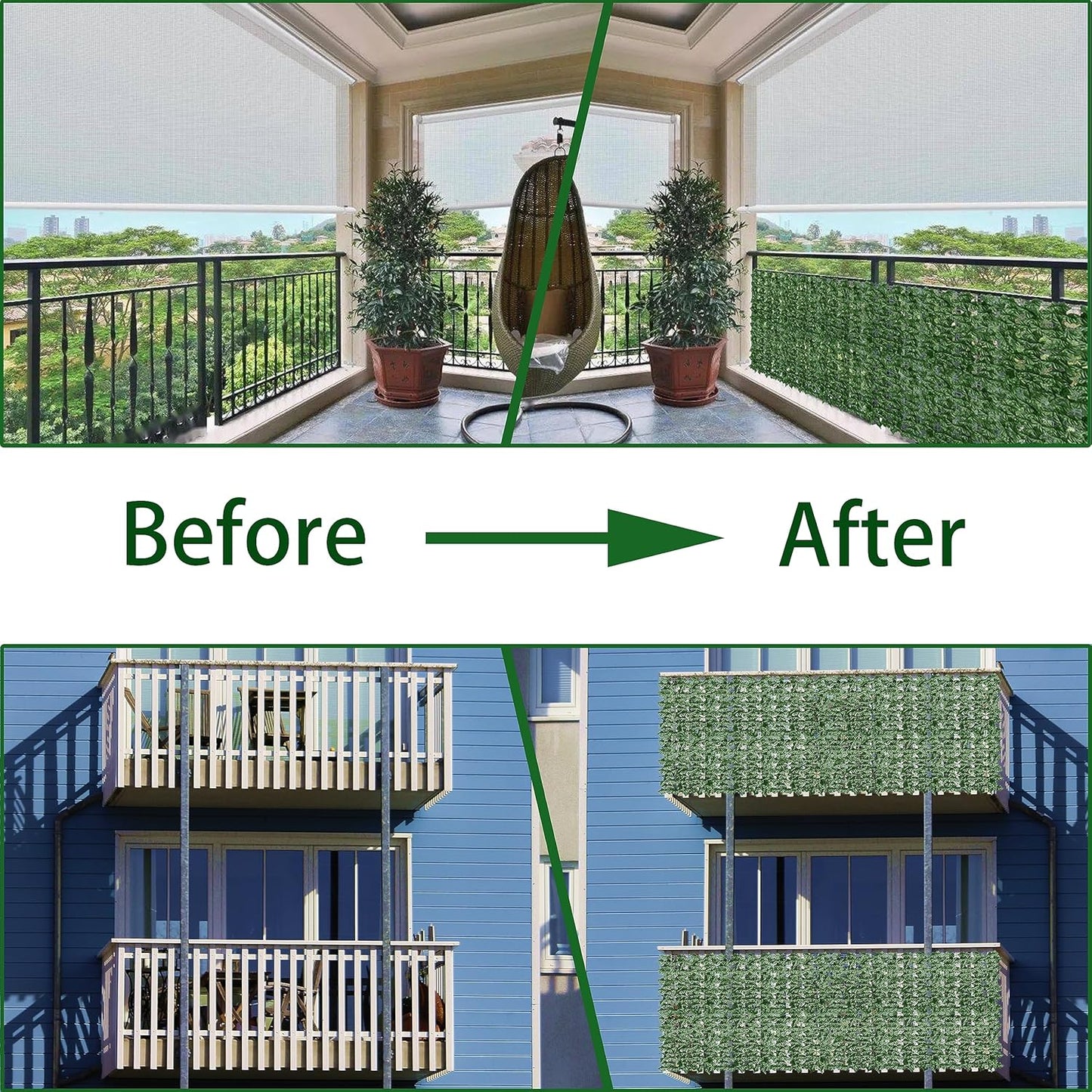 ODTORY Artificial Ivy Privacy Screen Fence Panel, Green 40 X 120 in | UV-Anti Faux Greenery Backdrop, Fake Vine Leaf Hedges Background, Patio/Balcony/Garden/Backyard, Indoor Outdoor Green Decor