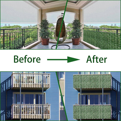 ODTORY Artificial Ivy Privacy Screen Fence Panel, Green 40 X 120 in | UV-Anti Faux Greenery Backdrop, Fake Vine Leaf Hedges Background, Patio/Balcony/Garden/Backyard, Indoor Outdoor Green Decor