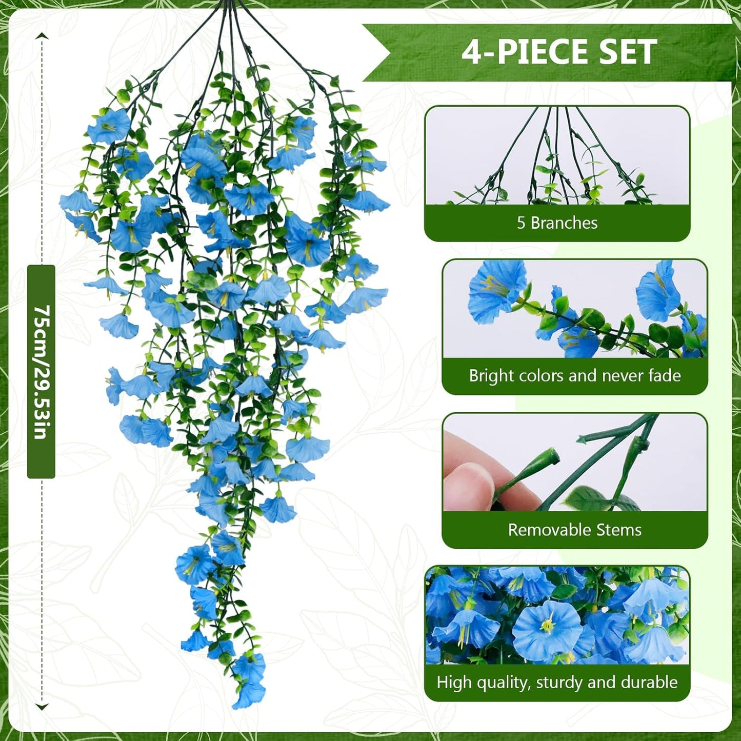 2-Pack Fake Hanging Plants, Faux Hanging Plant Artificial Greenery for Living Room Bedroom Boho Wall Shelf Indoor Outdoor Decor (Green Pothos Ivy Vines)