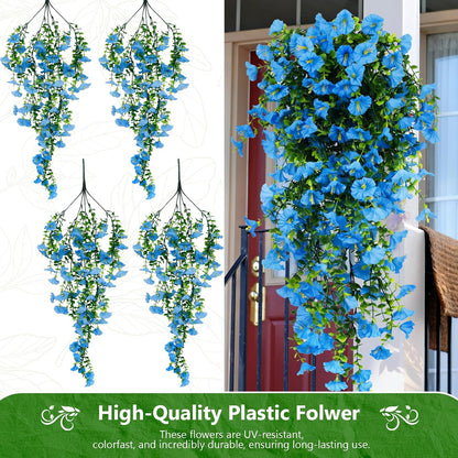 2-Pack Fake Hanging Plants, Faux Hanging Plant Artificial Greenery for Living Room Bedroom Boho Wall Shelf Indoor Outdoor Decor (Green Pothos Ivy Vines)