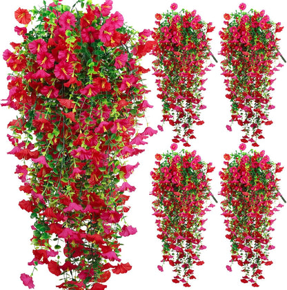 2-Pack Fake Hanging Plants, Faux Hanging Plant Artificial Greenery for Living Room Bedroom Boho Wall Shelf Indoor Outdoor Decor (Green Pothos Ivy Vines)