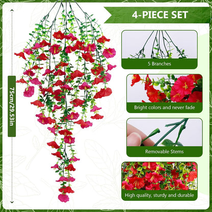 2-Pack Fake Hanging Plants, Faux Hanging Plant Artificial Greenery for Living Room Bedroom Boho Wall Shelf Indoor Outdoor Decor (Green Pothos Ivy Vines)