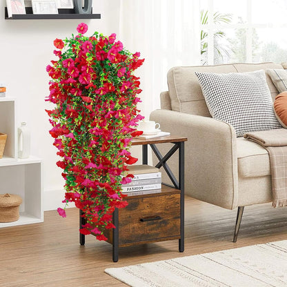 2-Pack Fake Hanging Plants, Faux Hanging Plant Artificial Greenery for Living Room Bedroom Boho Wall Shelf Indoor Outdoor Decor (Green Pothos Ivy Vines)