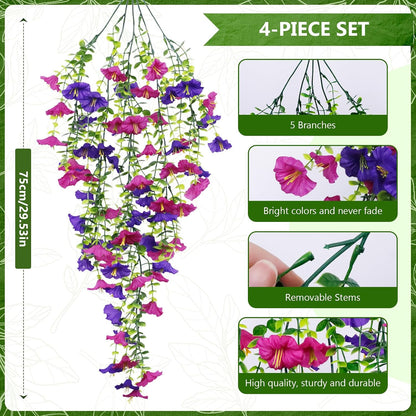 2-Pack Fake Hanging Plants, Faux Hanging Plant Artificial Greenery for Living Room Bedroom Boho Wall Shelf Indoor Outdoor Decor (Green Pothos Ivy Vines)