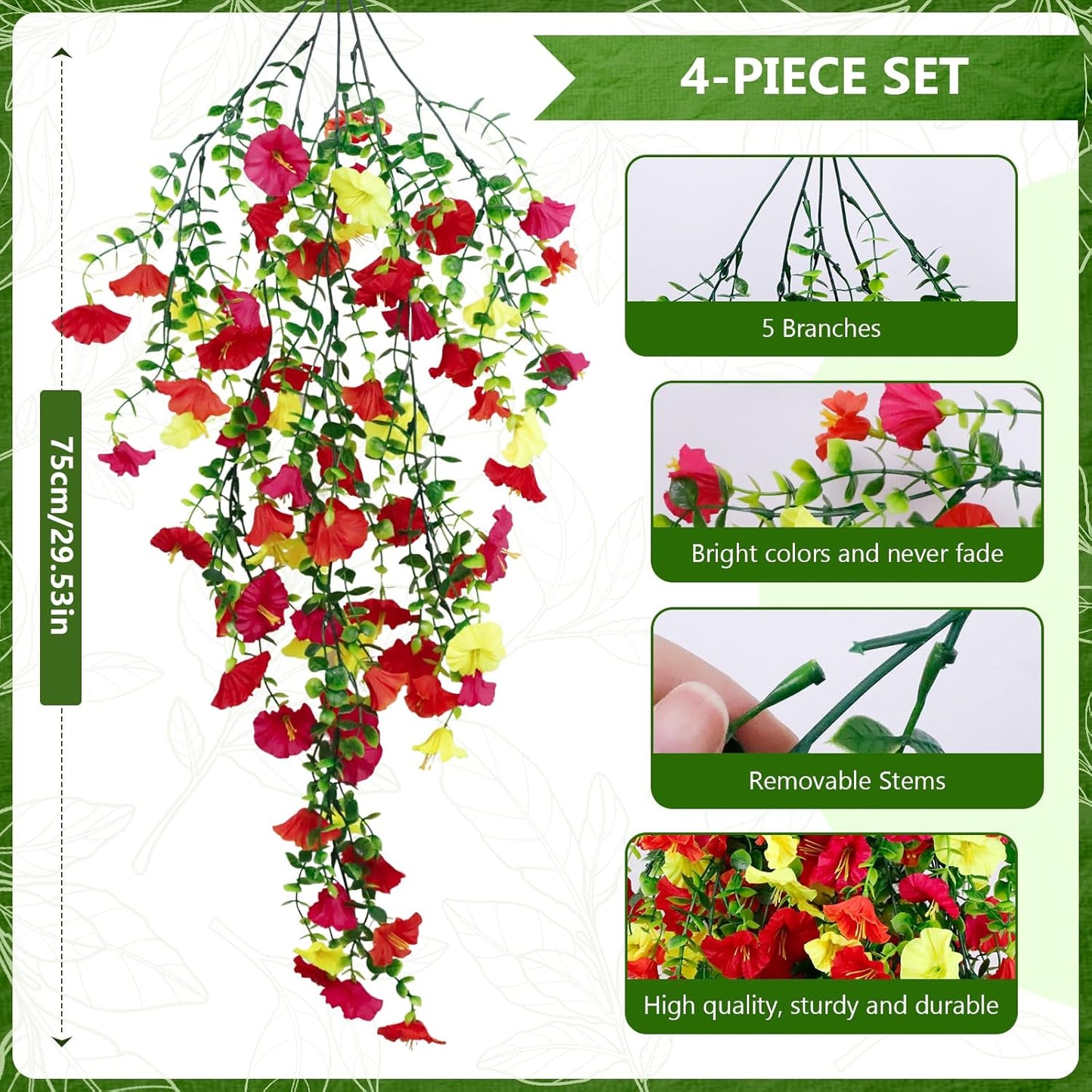 2-Pack Fake Hanging Plants, Faux Hanging Plant Artificial Greenery for Living Room Bedroom Boho Wall Shelf Indoor Outdoor Decor (Green Pothos Ivy Vines)