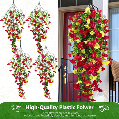 2-Pack Fake Hanging Plants, Faux Hanging Plant Artificial Greenery for Living Room Bedroom Boho Wall Shelf Indoor Outdoor Decor (Green Pothos Ivy Vines)
