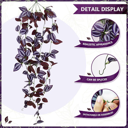 2-Pack Fake Hanging Plants, Faux Hanging Plant Artificial Greenery for Living Room Bedroom Boho Wall Shelf Indoor Outdoor Decor (Green Pothos Ivy Vines)