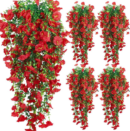2-Pack Fake Hanging Plants, Faux Hanging Plant Artificial Greenery for Living Room Bedroom Boho Wall Shelf Indoor Outdoor Decor (Green Pothos Ivy Vines)