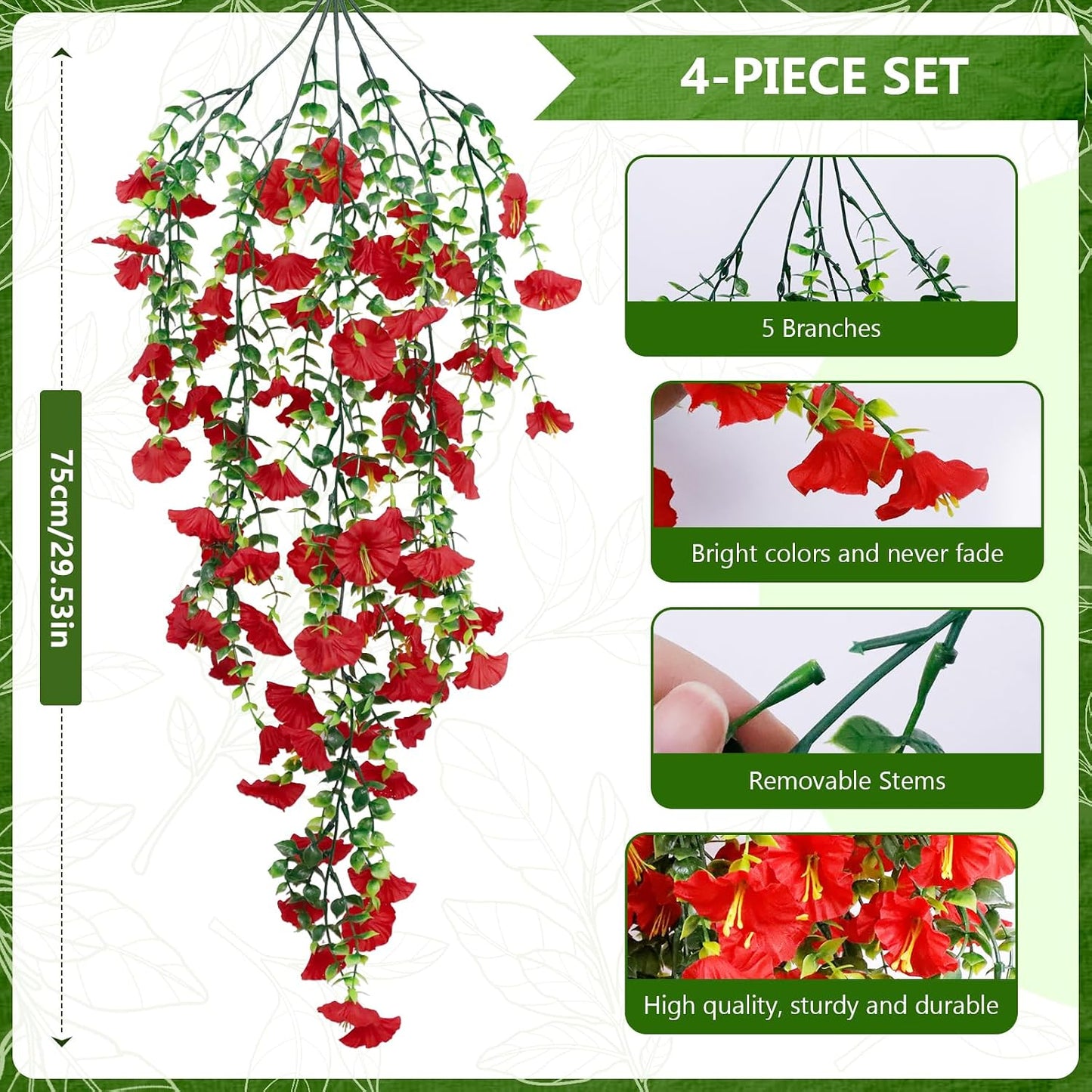 2-Pack Fake Hanging Plants, Faux Hanging Plant Artificial Greenery for Living Room Bedroom Boho Wall Shelf Indoor Outdoor Decor (Green Pothos Ivy Vines)