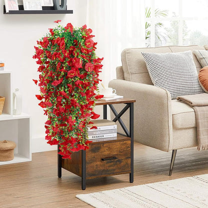 2-Pack Fake Hanging Plants, Faux Hanging Plant Artificial Greenery for Living Room Bedroom Boho Wall Shelf Indoor Outdoor Decor (Green Pothos Ivy Vines)