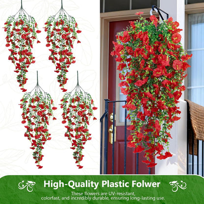 2-Pack Fake Hanging Plants, Faux Hanging Plant Artificial Greenery for Living Room Bedroom Boho Wall Shelf Indoor Outdoor Decor (Green Pothos Ivy Vines)