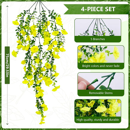 2-Pack Fake Hanging Plants, Faux Hanging Plant Artificial Greenery for Living Room Bedroom Boho Wall Shelf Indoor Outdoor Decor (Green Pothos Ivy Vines)