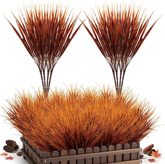 Thanksgiving Wheat Grass Stems Decor - 8PCS Artificial Fall Plants