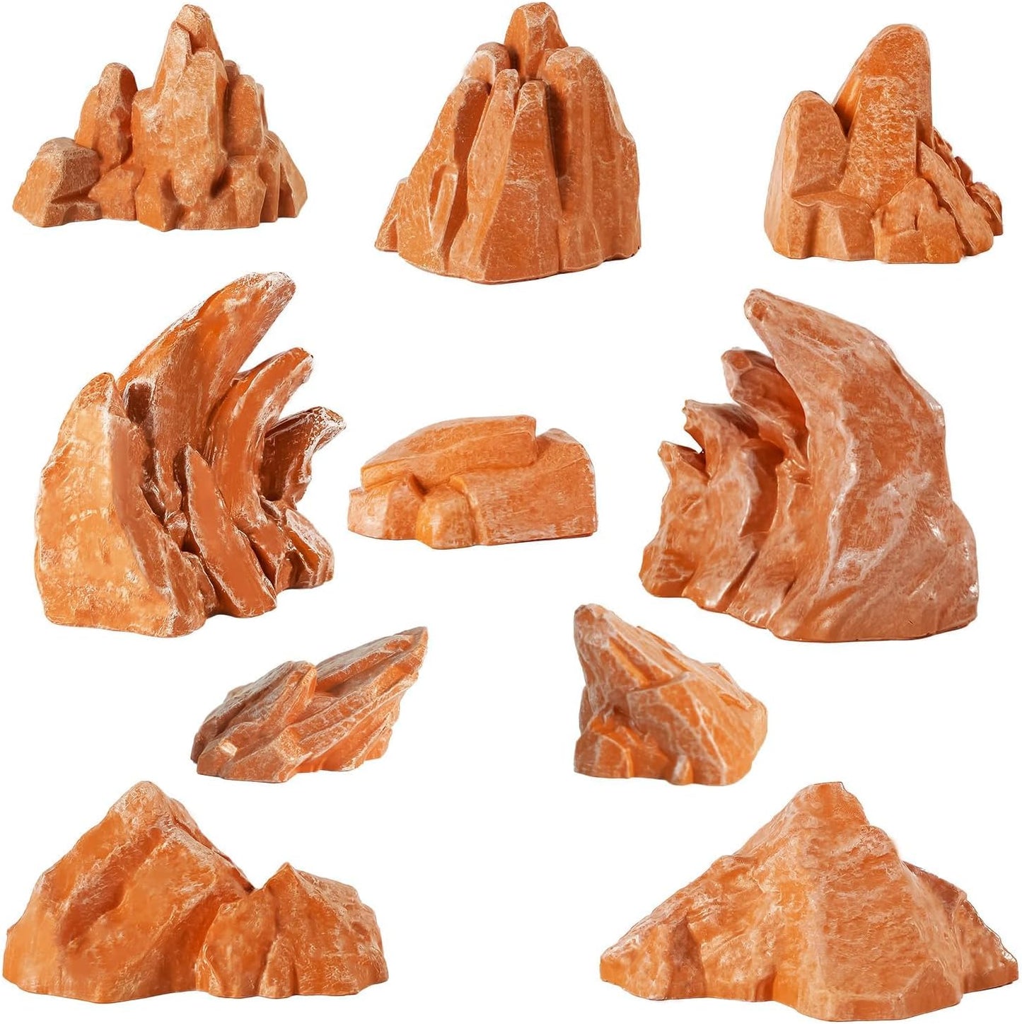 10 Pcs Simulation Diorama Rocks Stone Fake Rock | Diorama Supplies Miniature Terrain Fairy Garden Terrarium Decor Tank Aquarium Decoration(Grey)
