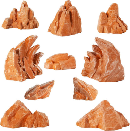 10 Pcs Simulation Diorama Rocks Stone Fake Rock | Diorama Supplies Miniature Terrain Fairy Garden Terrarium Decor Tank Aquarium Decoration(Grey)