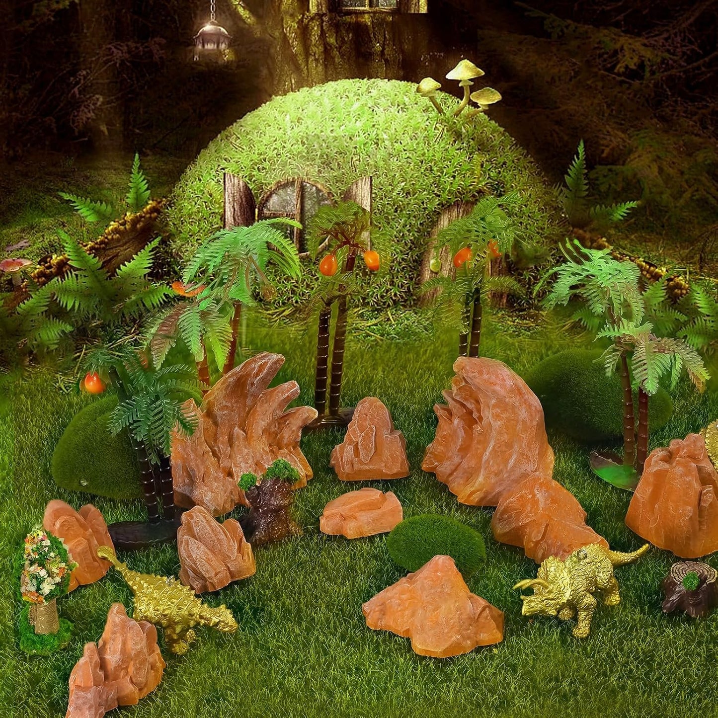 10 Pcs Simulation Diorama Rocks Stone Fake Rock | Diorama Supplies Miniature Terrain Fairy Garden Terrarium Decor Tank Aquarium Decoration(Grey)