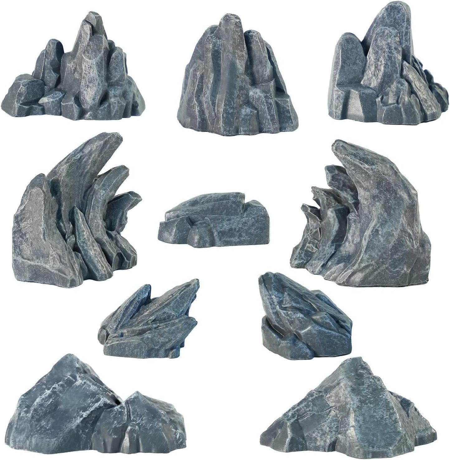 10 Pcs Simulation Diorama Rocks Stone Fake Rock | Diorama Supplies Miniature Terrain Fairy Garden Terrarium Decor Tank Aquarium Decoration(Grey)