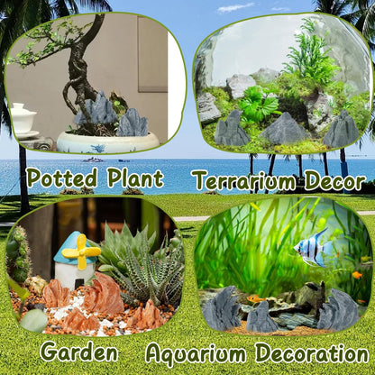 10 Pcs Simulation Diorama Rocks Stone Fake Rock | Diorama Supplies Miniature Terrain Fairy Garden Terrarium Decor Tank Aquarium Decoration(Grey)