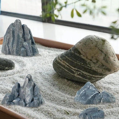 10 Pcs Simulation Diorama Rocks Stone Fake Rock | Diorama Supplies Miniature Terrain Fairy Garden Terrarium Decor Tank Aquarium Decoration(Grey)