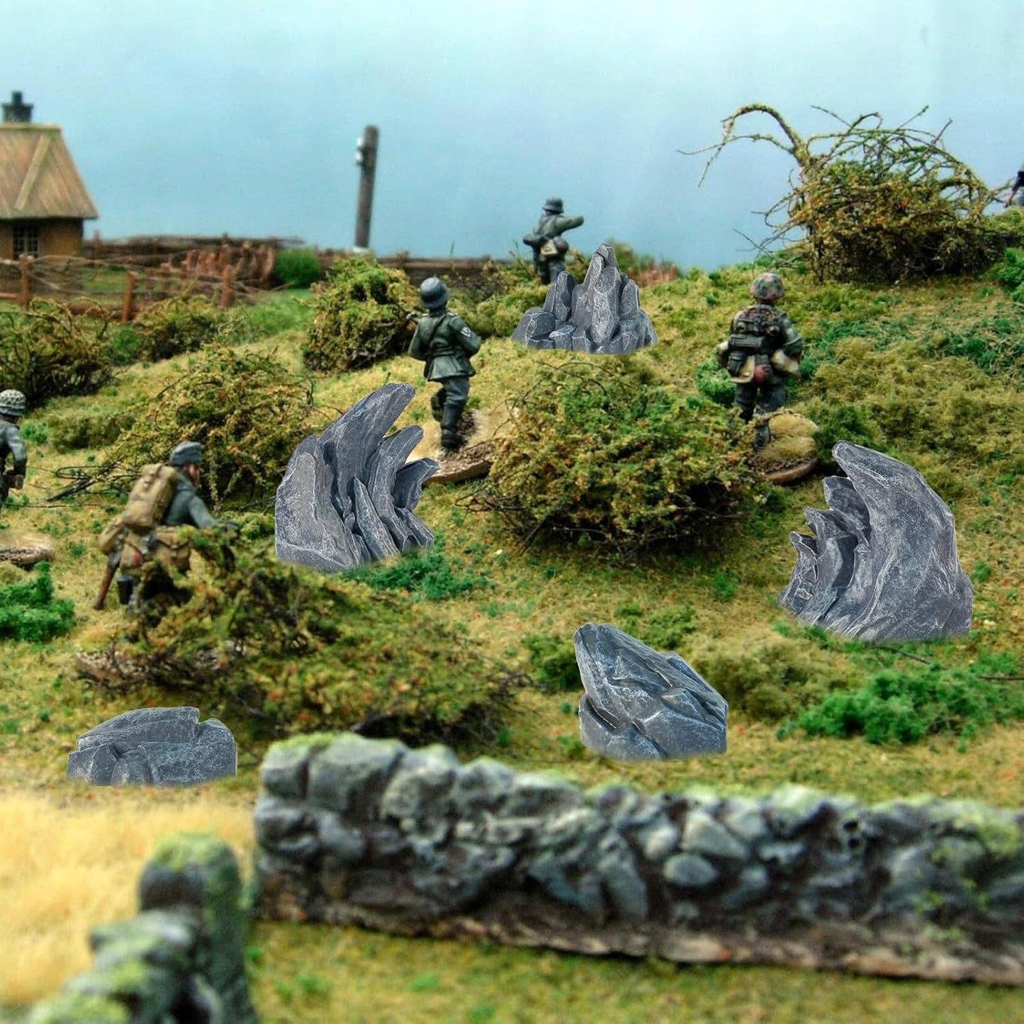 10 Pcs Simulation Diorama Rocks Stone Fake Rock | Diorama Supplies Miniature Terrain Fairy Garden Terrarium Decor Tank Aquarium Decoration(Grey)