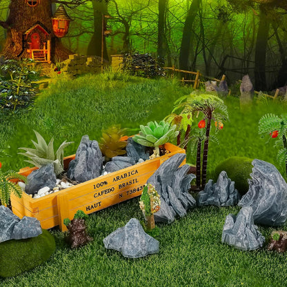 10 Pcs Simulation Diorama Rocks Stone Fake Rock | Diorama Supplies Miniature Terrain Fairy Garden Terrarium Decor Tank Aquarium Decoration(Grey)