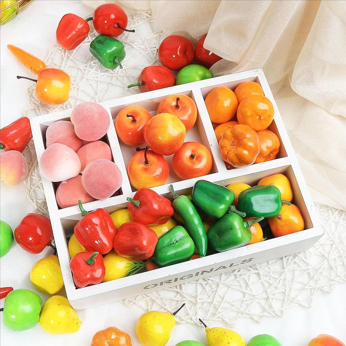 20Pcs Fake Artificial Fruit Faux Peach Party Decor Ornament