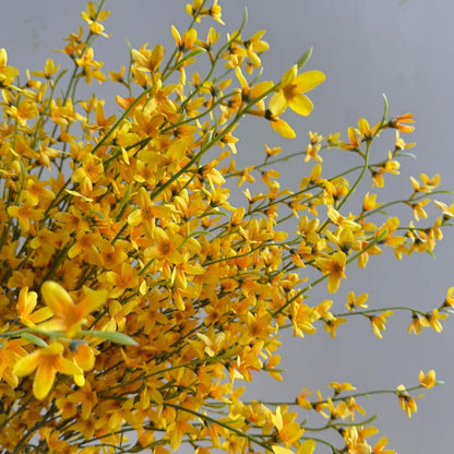 3Pcs Fake Forsythia Stems 40" Long Artificial Forsythia Branches Fake Yellow Flowers Branches Artificial Silk Spring Flower for Vase Decoration Indoor Outdoor Wedding Home Bedroom (Yellow)