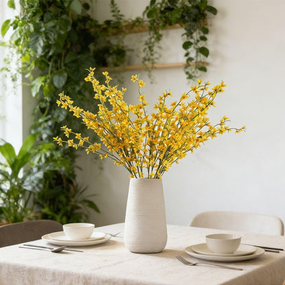 3Pcs Fake Forsythia Stems 40" Long Artificial Forsythia Branches Fake Yellow Flowers Branches Artificial Silk Spring Flower for Vase Decoration Indoor Outdoor Wedding Home Bedroom (Yellow)