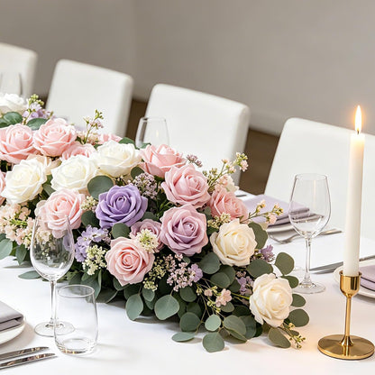 Artificial Flowers 25pcs Foam Fake Roses with Stems for DIY Wedding Bouquets Bridal Shower Centerpieces Arrangements Party Tables Valentines Day Decorations Christmas Tree （Ivory）