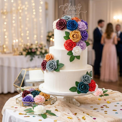 Artificial Flowers 25pcs Foam Fake Roses with Stems for DIY Wedding Bouquets Bridal Shower Centerpieces Arrangements Party Tables Valentines Day Decorations Christmas Tree （Ivory）