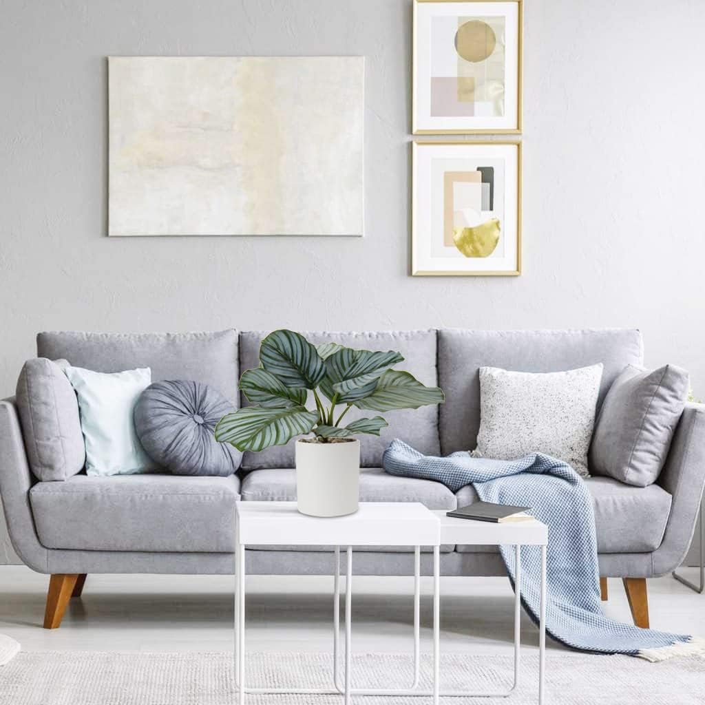 Fake Plants 11.8'' Realistic Monstera Plant Artificial Potted Indoor Plant Houseplant in Black Pot for Home Decor Wedding Centerpiece Dining Table Farmhouse, Green Leaves