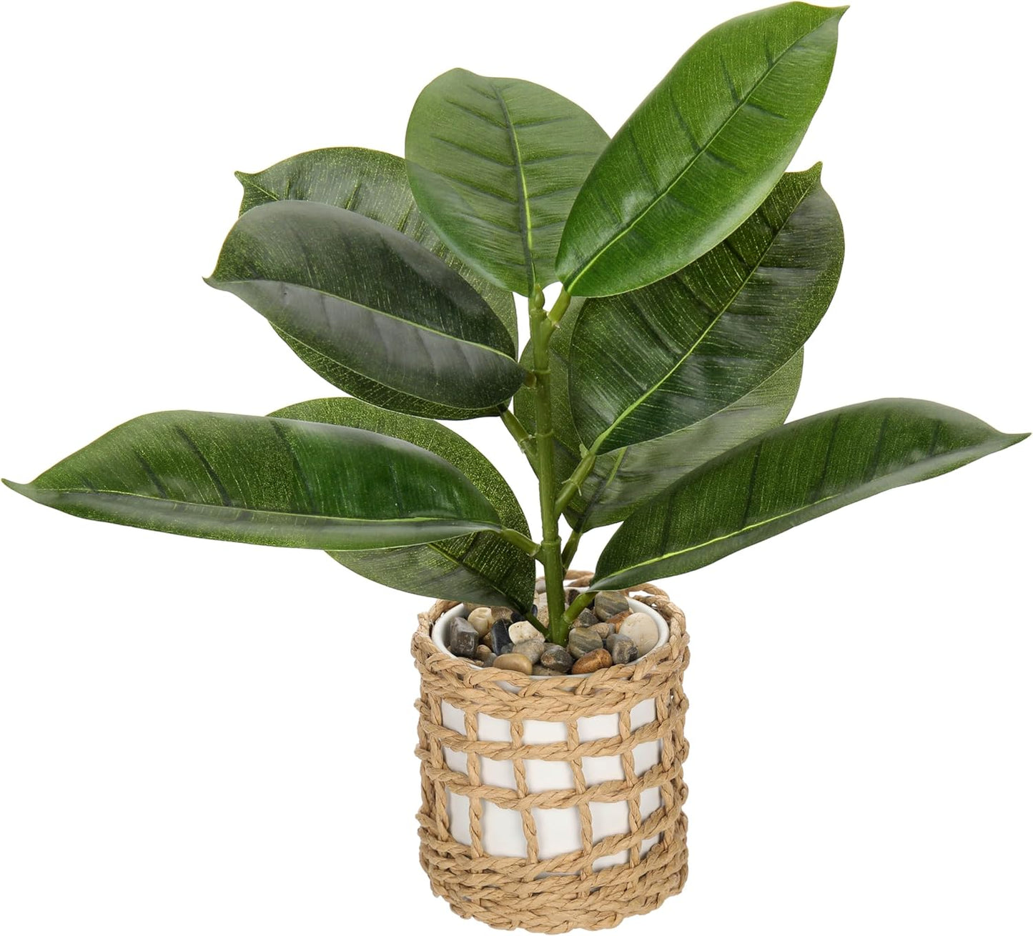 Fake Plants 11.8'' Realistic Monstera Plant Artificial Potted Indoor Plant Houseplant in Black Pot for Home Decor Wedding Centerpiece Dining Table Farmhouse, Green Leaves