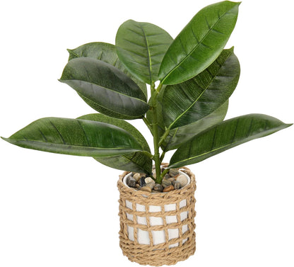 Fake Plants 11.8'' Realistic Monstera Plant Artificial Potted Indoor Plant Houseplant in Black Pot for Home Decor Wedding Centerpiece Dining Table Farmhouse, Green Leaves