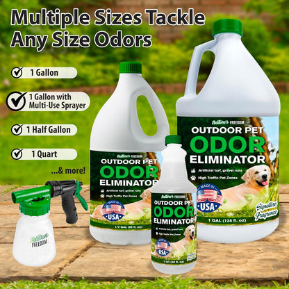 Concentrated Enzymes Outdoor Odor Eliminator, Turf and Yard Cleaner for Pet Urine, Deodorizer for Dog & Cat Waste & Smells, Makes 5 to 64 Gallons, Use on Grass, Patios, Kennels
