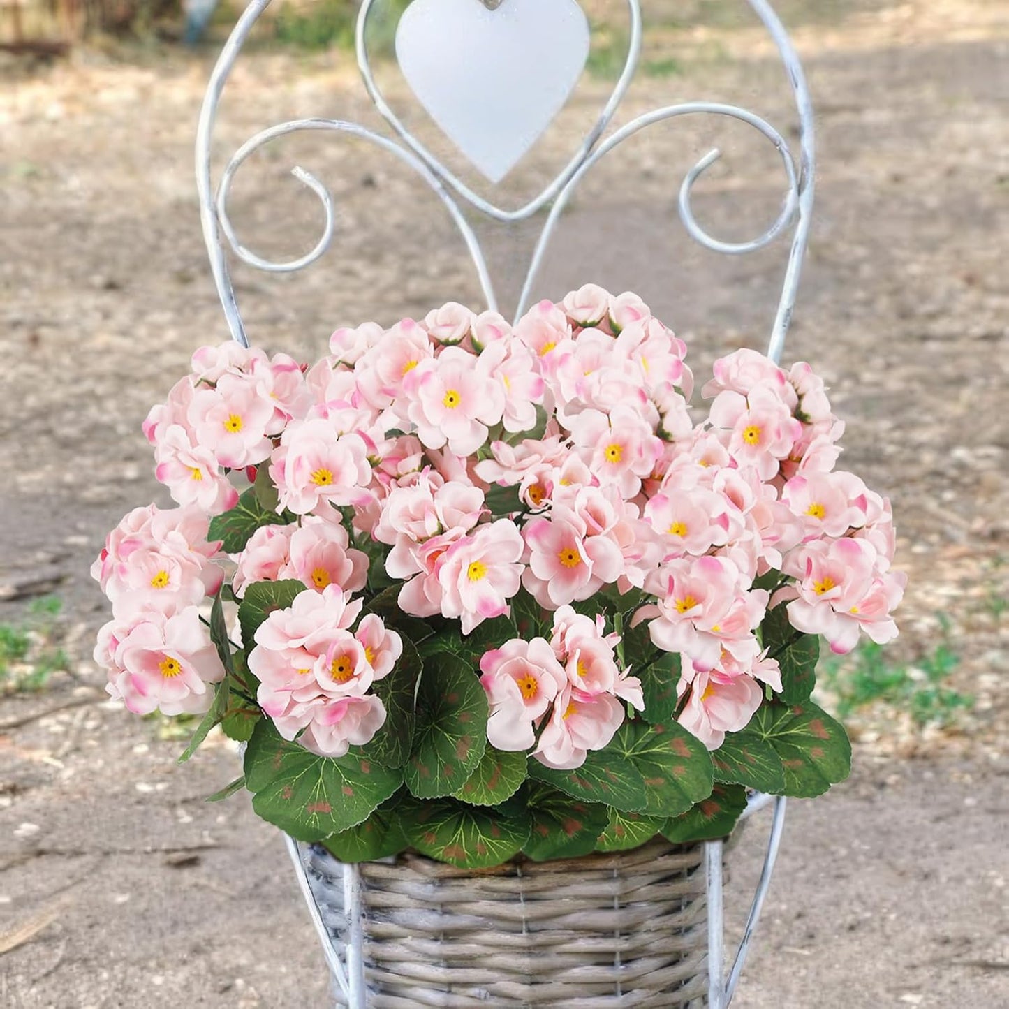 3 Pcs Artificial Geraniums Flowers Silk Geraniums for Outdoors UV Resistant Pink Artificial Geranium Bush Faux Flowers Plant for Planter Garden Home Decor Indoor Patio Vase Table Centerpiece