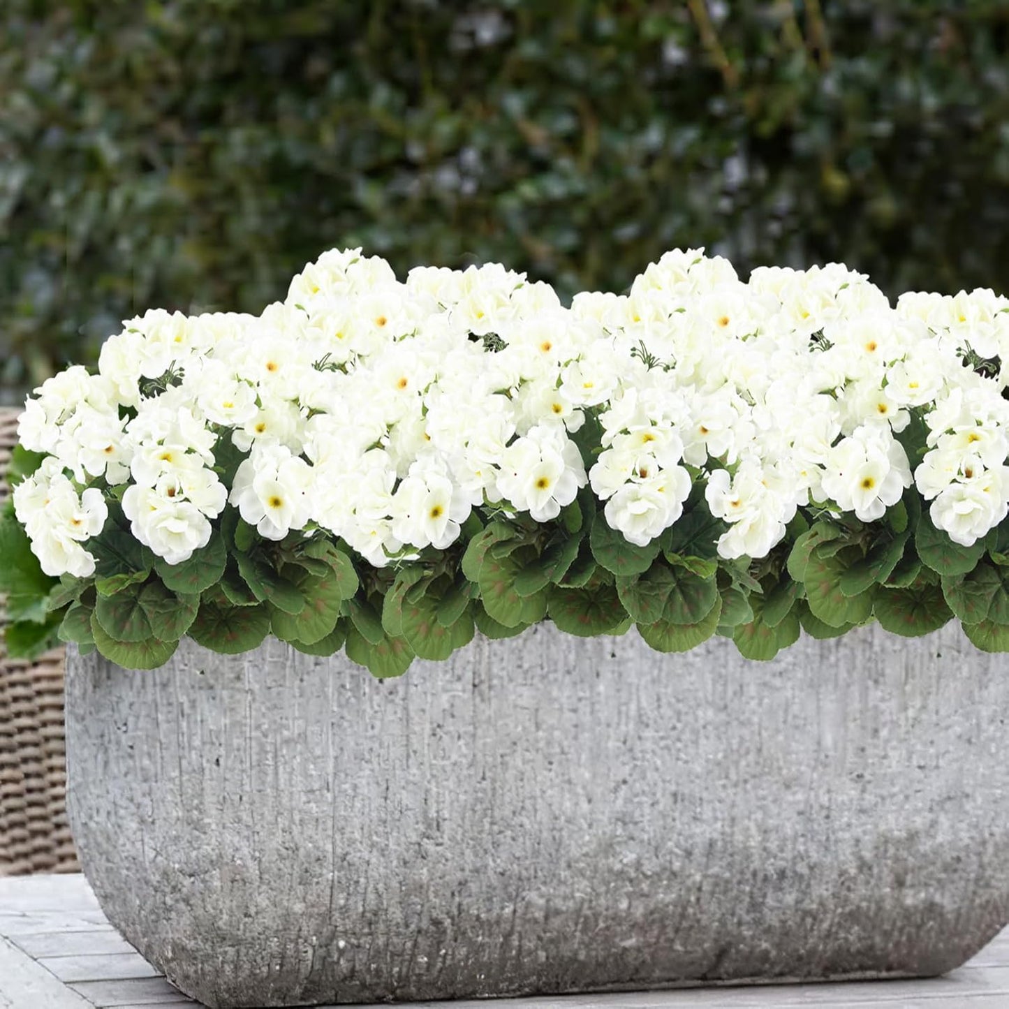 3 Pcs Artificial Geraniums Flowers Silk Geraniums for Outdoors UV Resistant Pink Artificial Geranium Bush Faux Flowers Plant for Planter Garden Home Decor Indoor Patio Vase Table Centerpiece